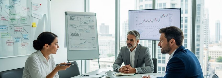 Business owner reviewing loan, investment, and bootstrapping options