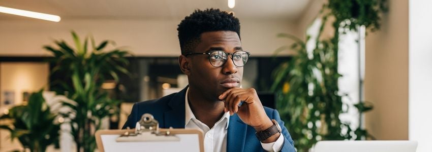 Boston entrepreneur reviewing startup financing options with advisor