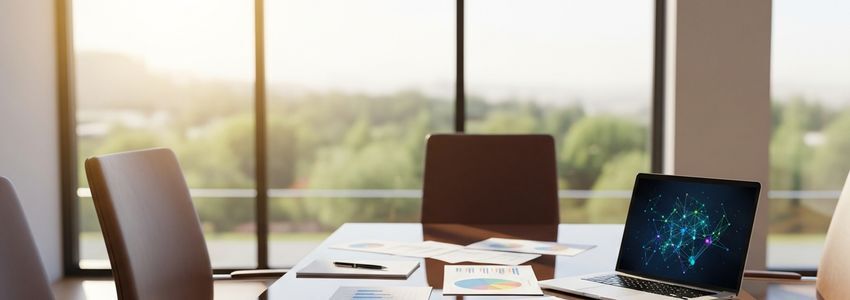 Two business professionals reviewing break-even analysis and financial planning documents at a conference table