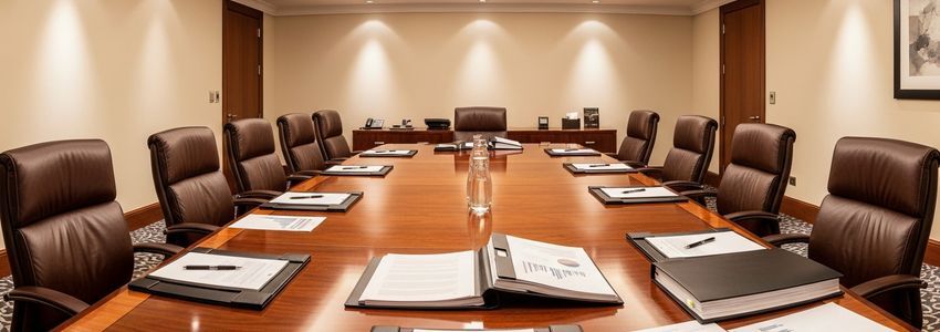 Modern corporate boardroom representing bridge loan business financing decisions