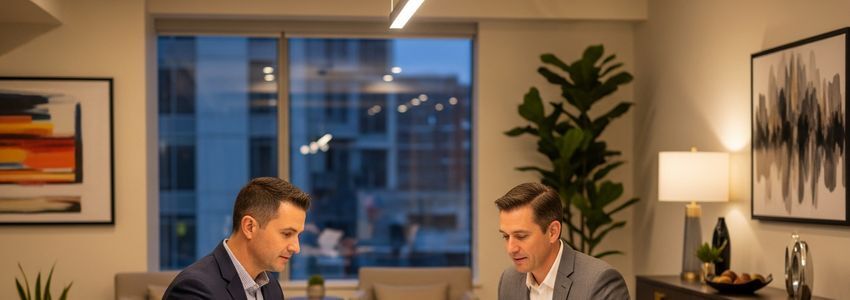 Franchise business owners reviewing loan documents for British Swim School financing