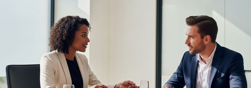 Business owner reviewing bucket truck financing options at a job site