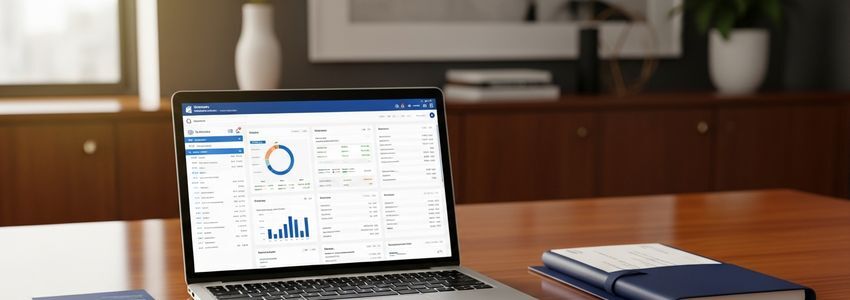 Business owner managing finances after opening a business bank account