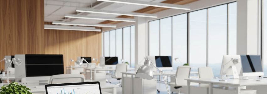 Business owner reviewing credit line documents in a modern office - Crestmont Capital