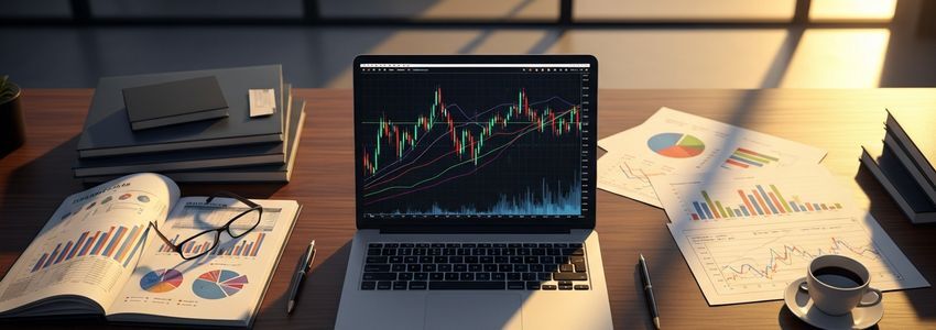 Business owner reviewing financial charts and economic data during business cycle analysis