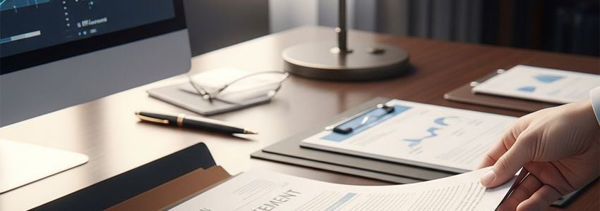 Business loan documents being consolidated into a single organized file