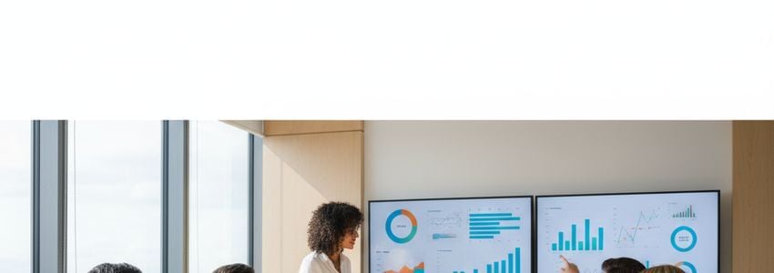 Business owner reviewing debt ratios and financial charts