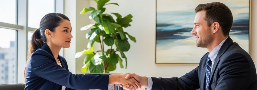 Business owner reviewing expansion loan options with financial advisor