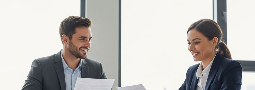 Business owner reviewing grant and loan financing options at conference table