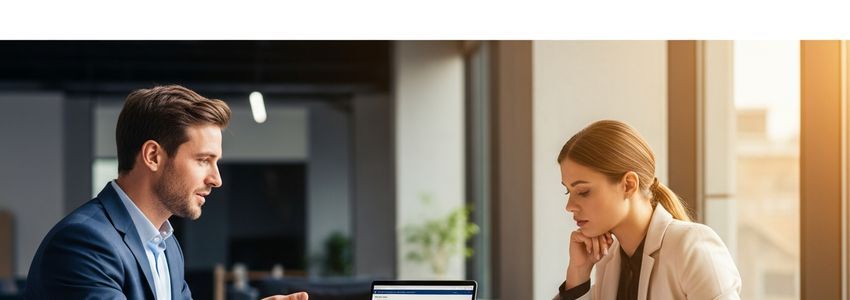 Business professionals reviewing line of credit financing options in a modern office setting