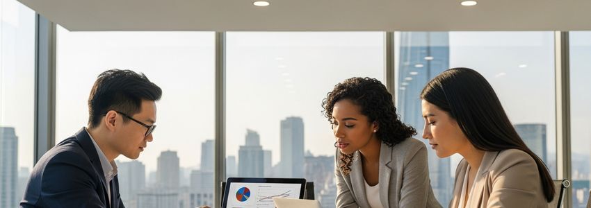 Small business owners reviewing financial documents to qualify for a business line of credit