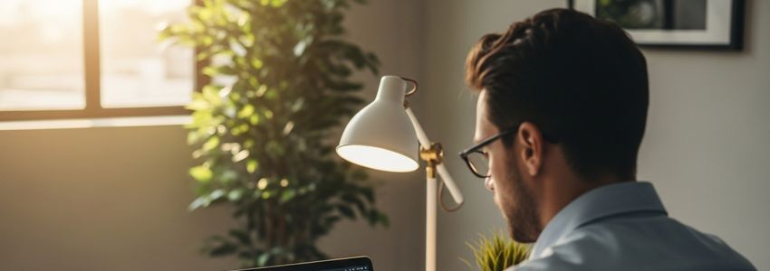 Business owner reviewing financial documents for loan approval