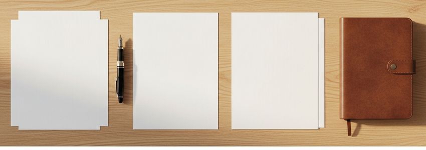 Business professional reviewing loan agreement documents at an office desk