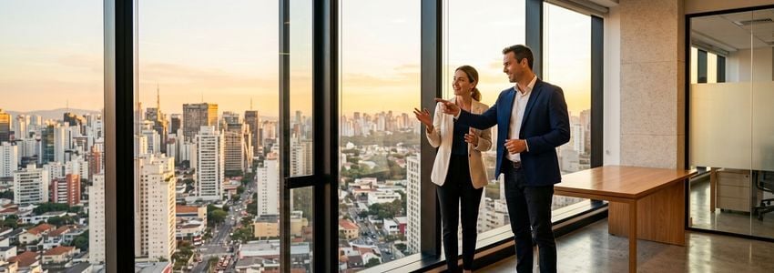A small business owner reviewing financial documents with a colleague in a bright office during a supplier disagreement