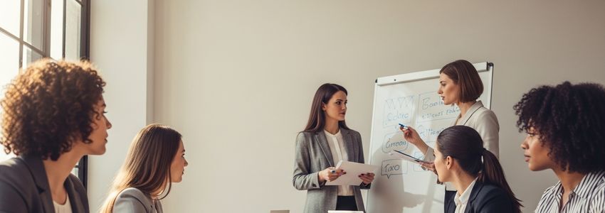 Women entrepreneurs collaborating in a modern coworking space, representing business financing for women-owned companies