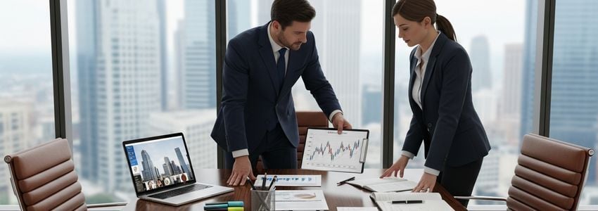 Law firm partner reviewing financing options with financial advisor