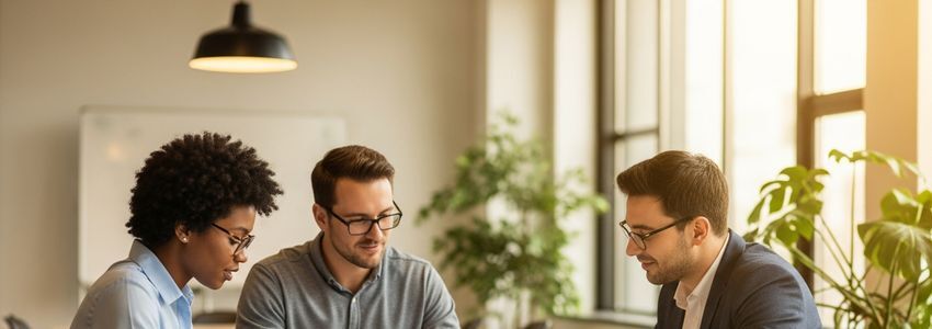 Business owners reviewing loan options without personal guarantee requirements