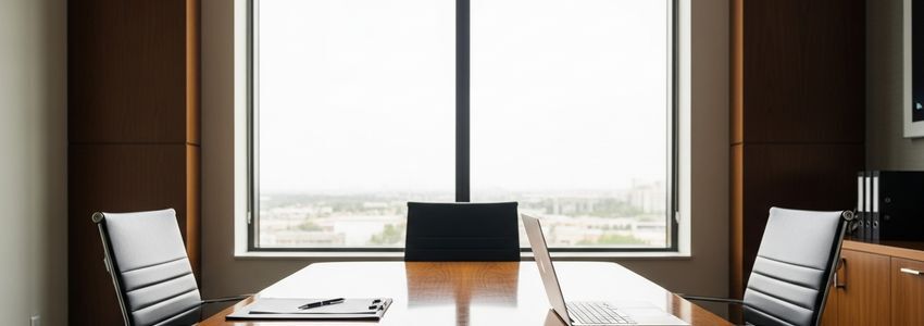 Two business partners reviewing financial documents and growth plans together in a professional office setting