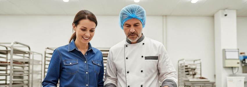 Commercial candy making equipment in a professional confectionery manufacturing facility
