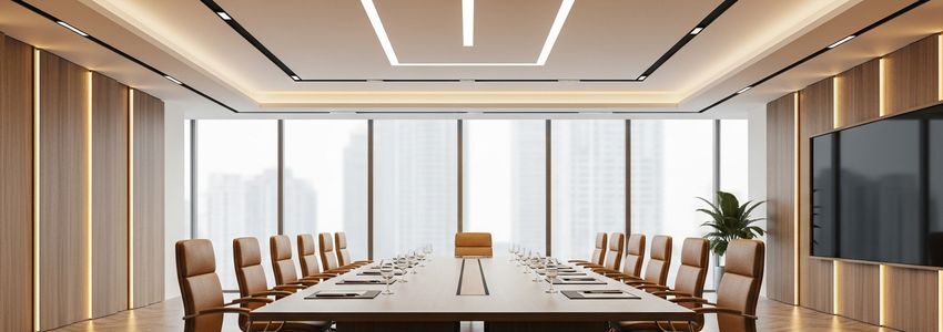 Commercial real estate conference room where lenders analyze cap rate data for commercial property loans