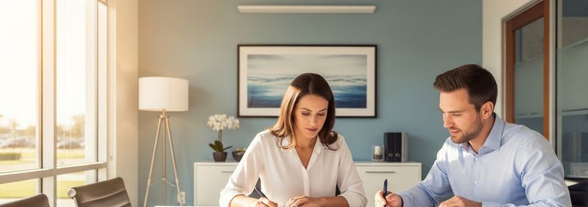 Cape Coral Florida business owner reviewing financing options at a modern office