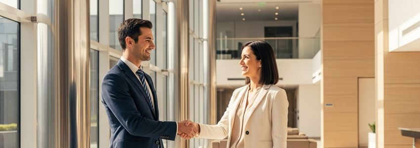 Business professionals discussing capital budgeting and investment decisions in a modern office setting