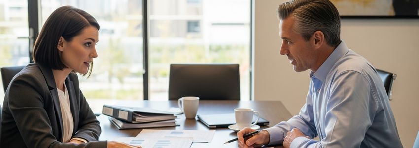 Business professionals reviewing cash conversion cycle metrics and financial reports at a conference table