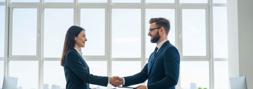 Business professionals discussing cash flow solutions and financing strategies