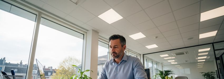 Small business owner reviewing cash flow gap statistics and financing options with a financial advisor