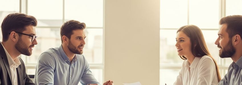 Small business team discussing cash flow management strategies