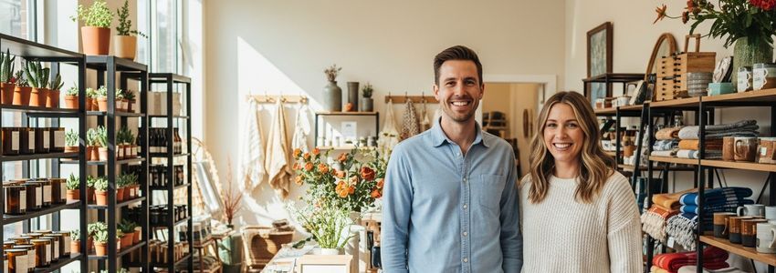 Small business owners discussing cash flow planning strategies