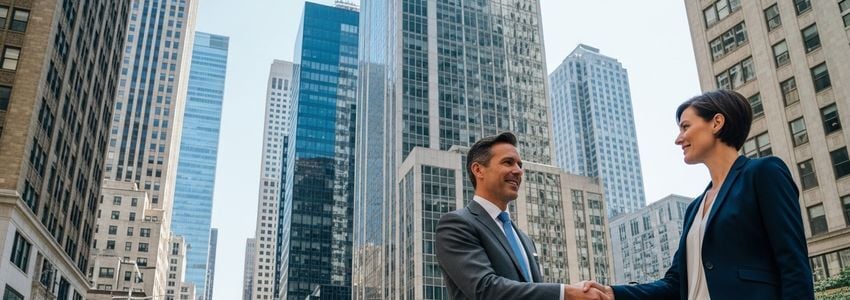 Commercial real estate investor reviewing cash-out refinancing options with financial advisor
