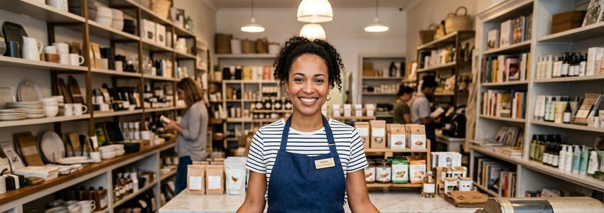 Small business owner reviewing loan documents for Cedar Falls Iowa business financing