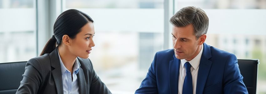 Franchise owner and loan officer reviewing Chilis financing documents