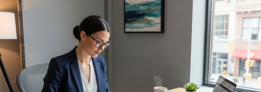 Small business owner reviewing Citizens Bank business loan options at a modern office desk