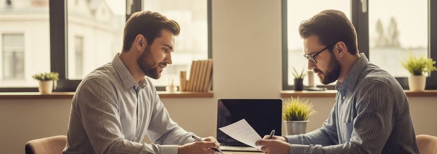Small business owner consulting with a financial advisor about small business loans in Cleveland, Ohio