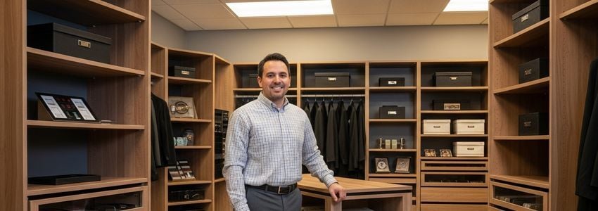Closet Factory franchise business owner in showroom