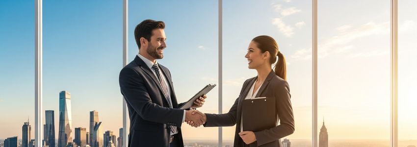 Two business professionals reviewing Club Pilates franchise financing documents