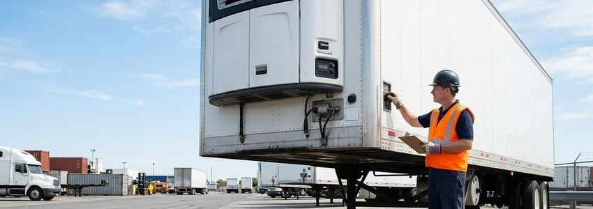 Cold chain logistics business owner reviewing financing documents in temperature-controlled warehouse