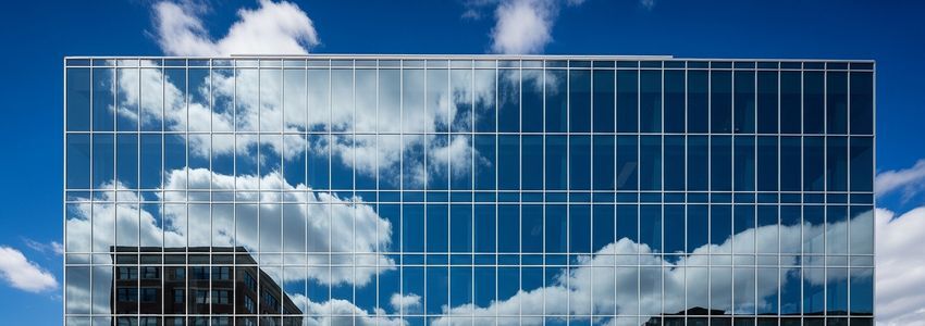 Modern commercial office building representing business collateral assets for loan financing
