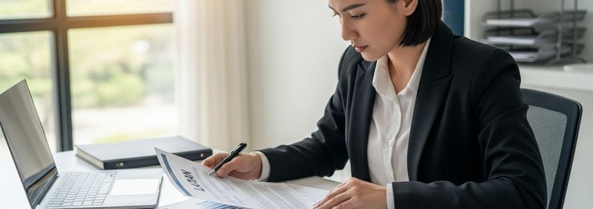 Commercial cleaning business owner reviewing financing options