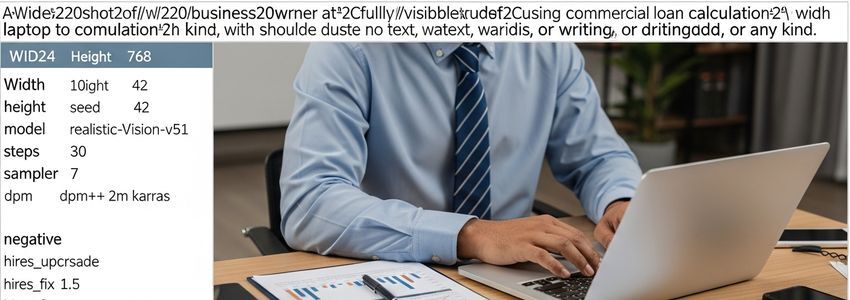 Business owner using a commercial loan calculator to estimate financing payments