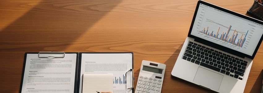 Business professional comparing multiple loan documents side by side at a modern office desk