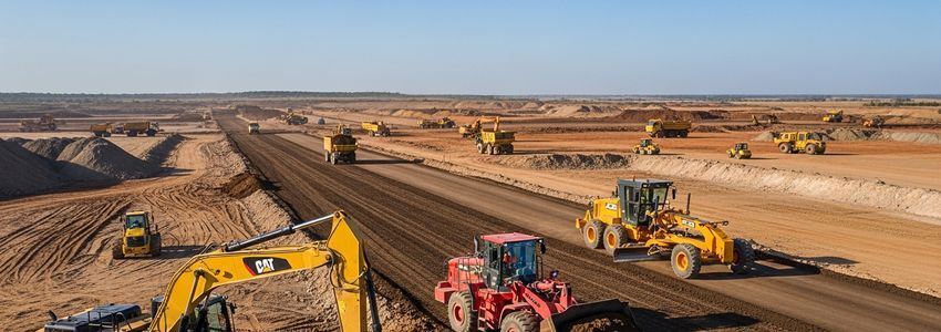 Construction equipment financing - excavator and loader working at a job site