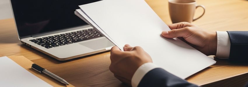 Business owner reviewing conventional vs SBA loan options at desk