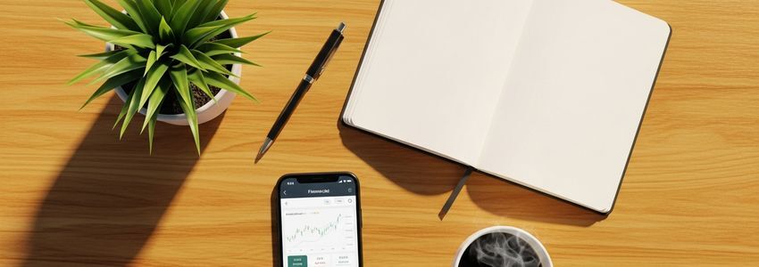 Business owner reviewing financial charts and loan options on desk