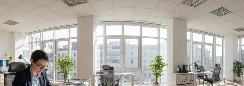 Crawl space encapsulation contractor reviewing financing documents at office desk