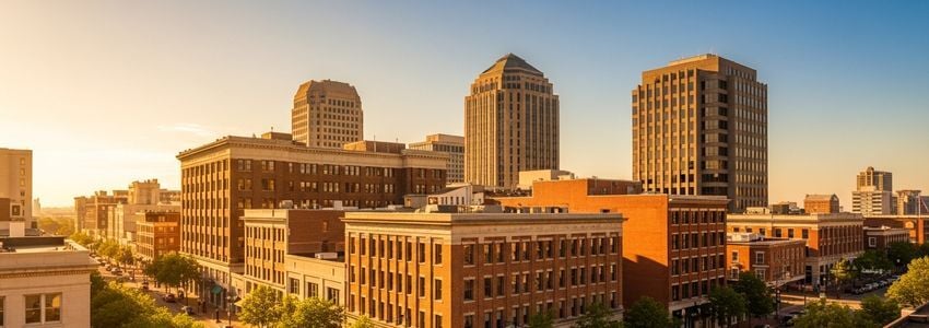 Commercial real estate property with financing approved sign and business owner