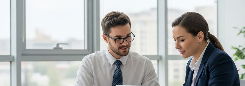 A business advisor helping a startup owner understand credit card financing options for their business