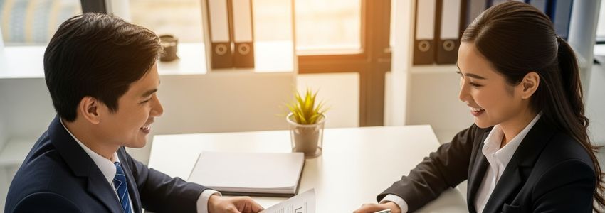 Franchise owner reviewing financing options with a business advisor at Crestmont Capital